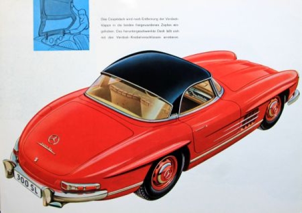 Mercedes-Benz 300 SL Roadster Coupe Modelprogram 1962 Carbrochure (6941)